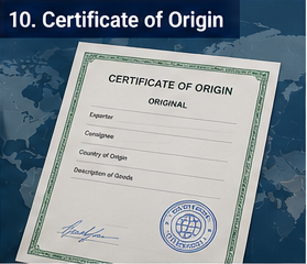 Certificado de origem usado no comércio internacional e na logística
